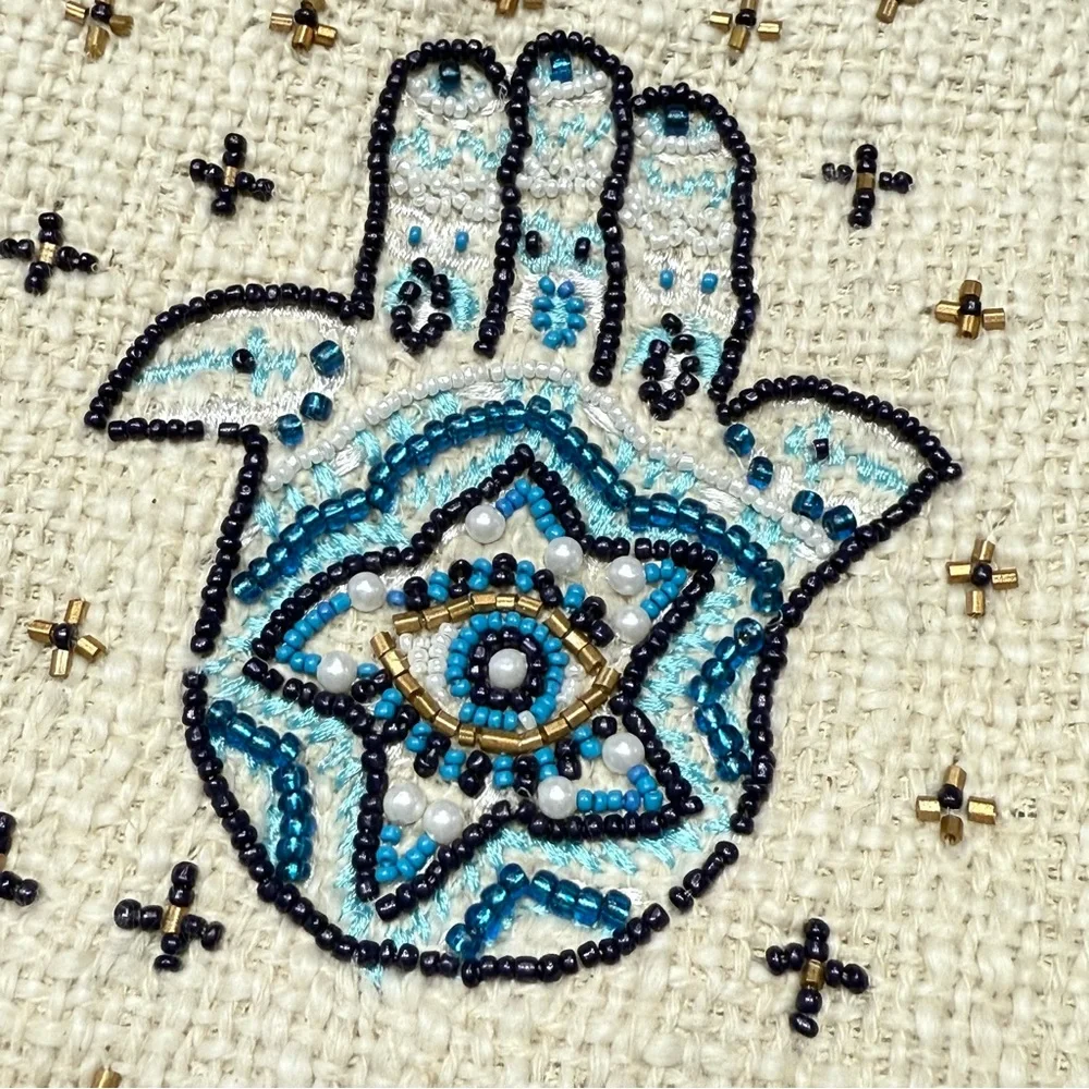 World Market Beaded Clutch with Teal Accents - NWT